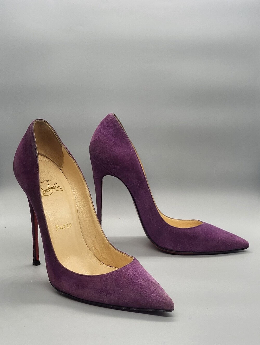 Christian Louboutin "So Kate" 120 Purple Veau Velours Pump